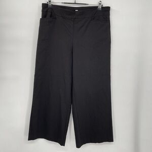 Chicos Black Wide Leg Cropped Pants Womens‎ Size 12R